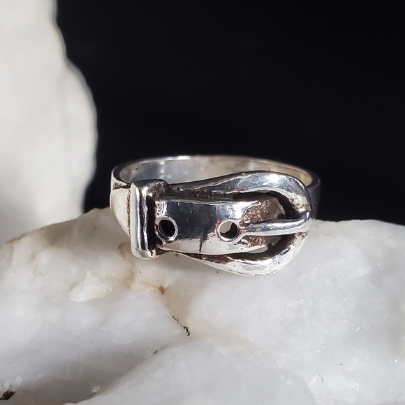 Sterling Silver 925 Ring GG Belt Band Unique Designer Silversmith Jewelry - Picture 1 of 8